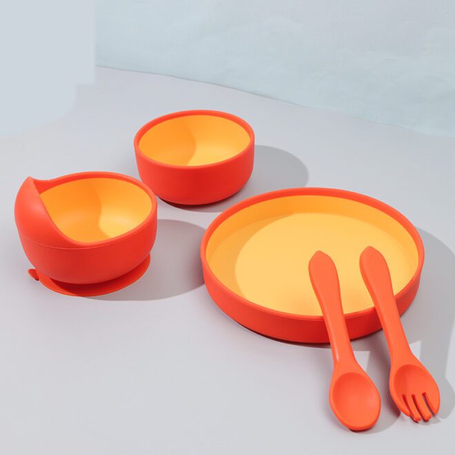 innovative dual color silicone feeding bowl set for infants