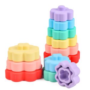 stackable silicone toy for babies food grade material