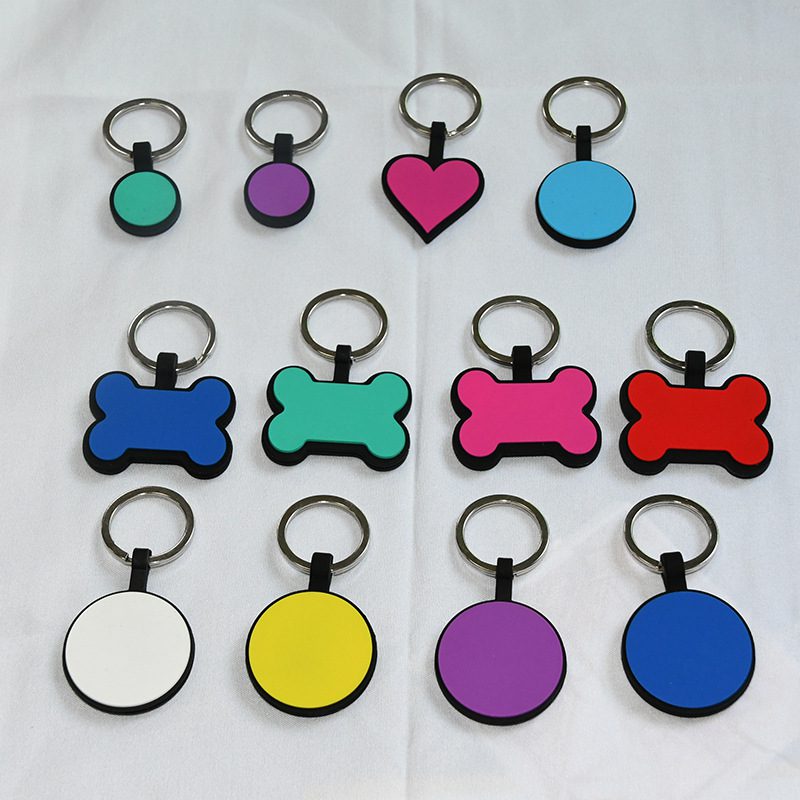 Multi-color double-sided silicone dog tags with printable logo pattern ...